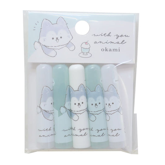 鉛筆キャップ WITH YOU ANIMAL えんぴつカバー5本セット オオカミ 新学期準備文具