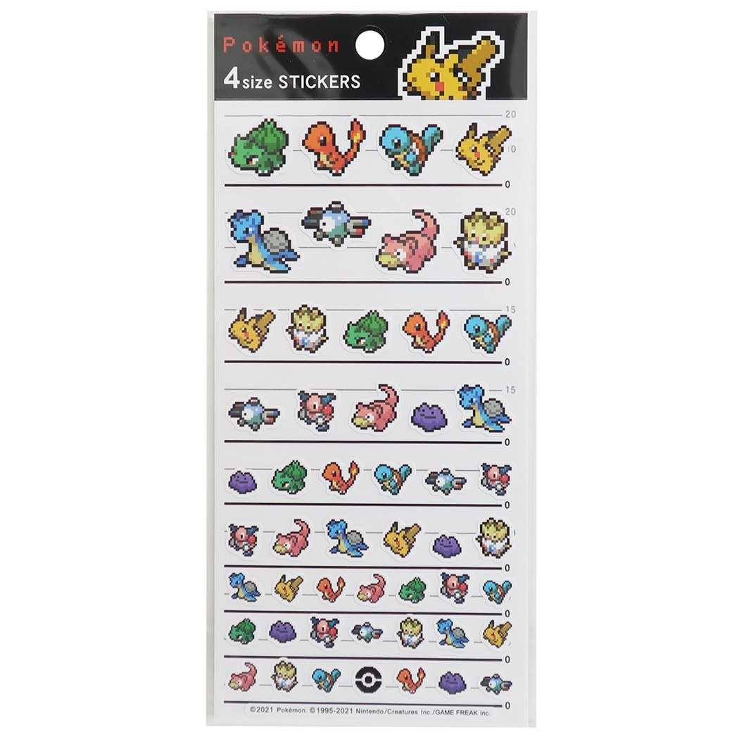 ポケモン キャラクター ステッカー 4サイズ シールシート ピクセルアート ピカチュウ ポケットモンスター プレゼント 男の子 女の子