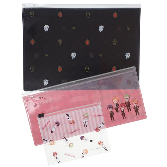 ツイステ グッズ スライダージッパーケース 大 中 小 3枚セット ツイステッドワンダーランド ビニールポーチ キャラクター ハーツラビュル寮セール
