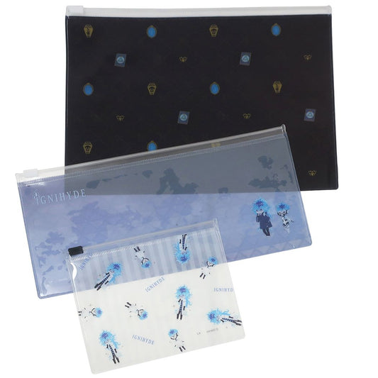 ツイステ グッズ キャラクター ビニールポーチ スライダージッパーケース 大 中 小 3枚セット イグニハイド寮 ツイステッドワンダーランド 雑貨セ