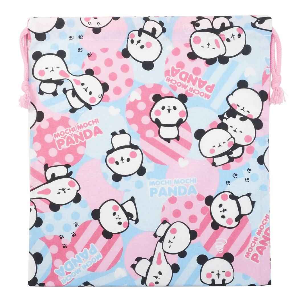 もちもちぱんだ 巾着袋 きんちゃくポーチ M サックス 高波クリエイト プレゼント 男の子 女の子 ギフト
