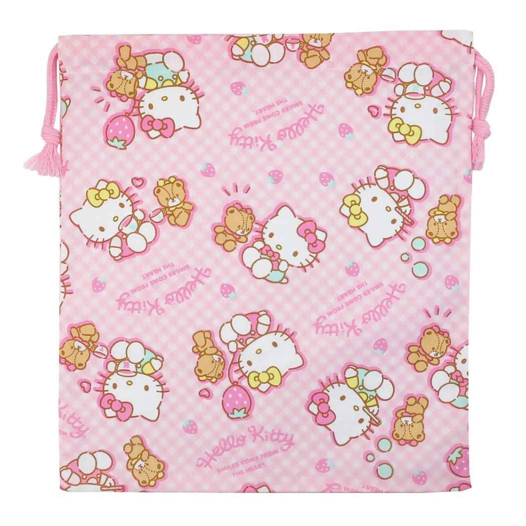 ハローキティ キャラクター 巾着袋 きんちゃくポーチ M ピンク サンリオ グッズ プレゼント 男の子 女の子 ギフト