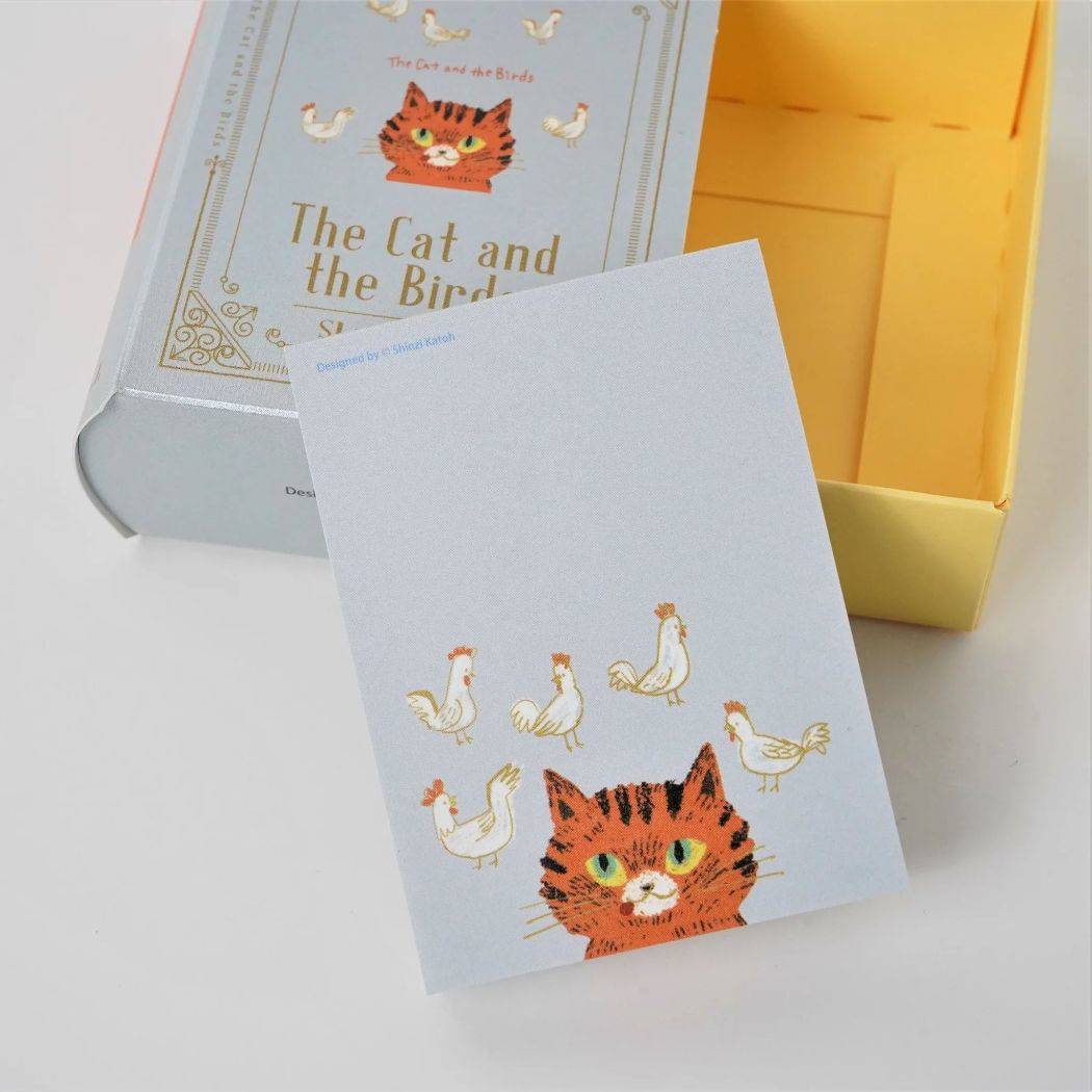 メモ帳 ブックメモ イソップ童話 猫と鳥たち 木野瀬印刷