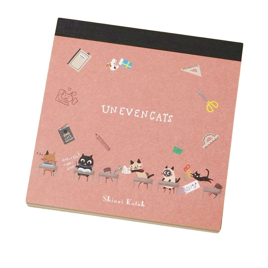 メモ帳 ブロックメモ UNEVEN CATS school 木野瀬印刷