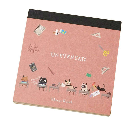 メモ帳 ブロックメモ UNEVEN CATS school 木野瀬印刷