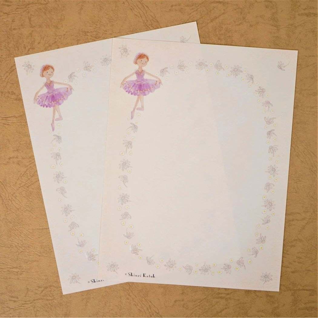 手紙セット レターセット ballet レッスン2 バレエ 木野瀬印刷