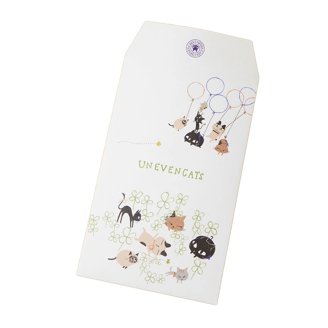 ポチ袋 ポチ袋小 3枚入 UNEVEN CATS clover 木野瀬印刷
