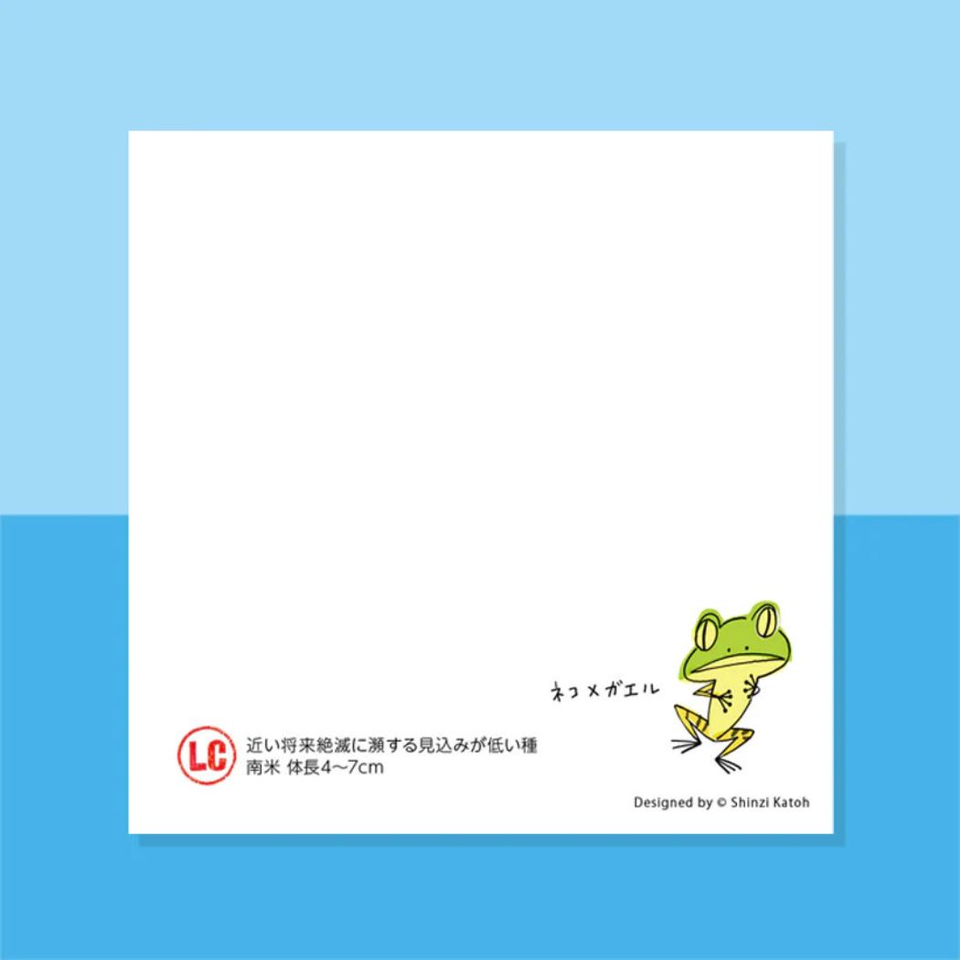 メモ帳 ブロックメモ 水の絶滅危惧種 木野瀬印刷