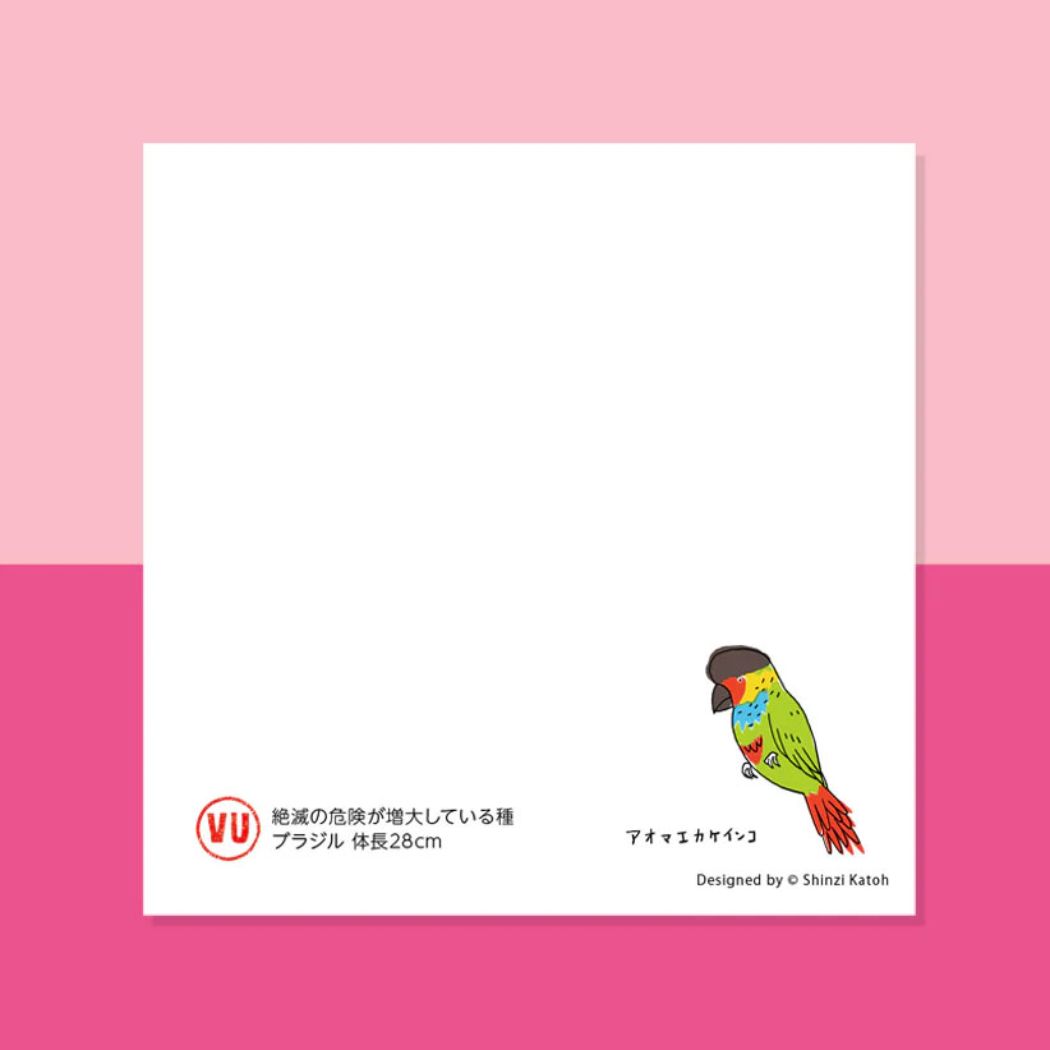 メモ帳 ブロックメモ 鳥の絶滅危惧種 木野瀬印刷