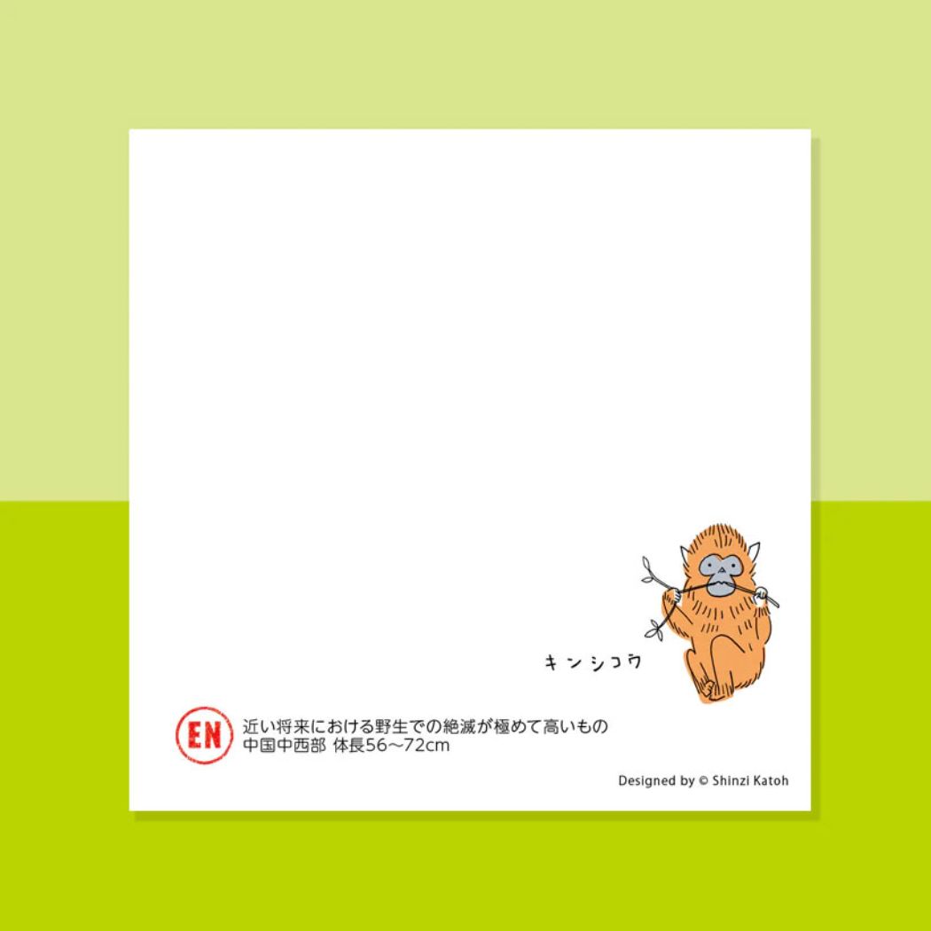 メモ帳 ブロックメモ 猿の絶滅危惧種
