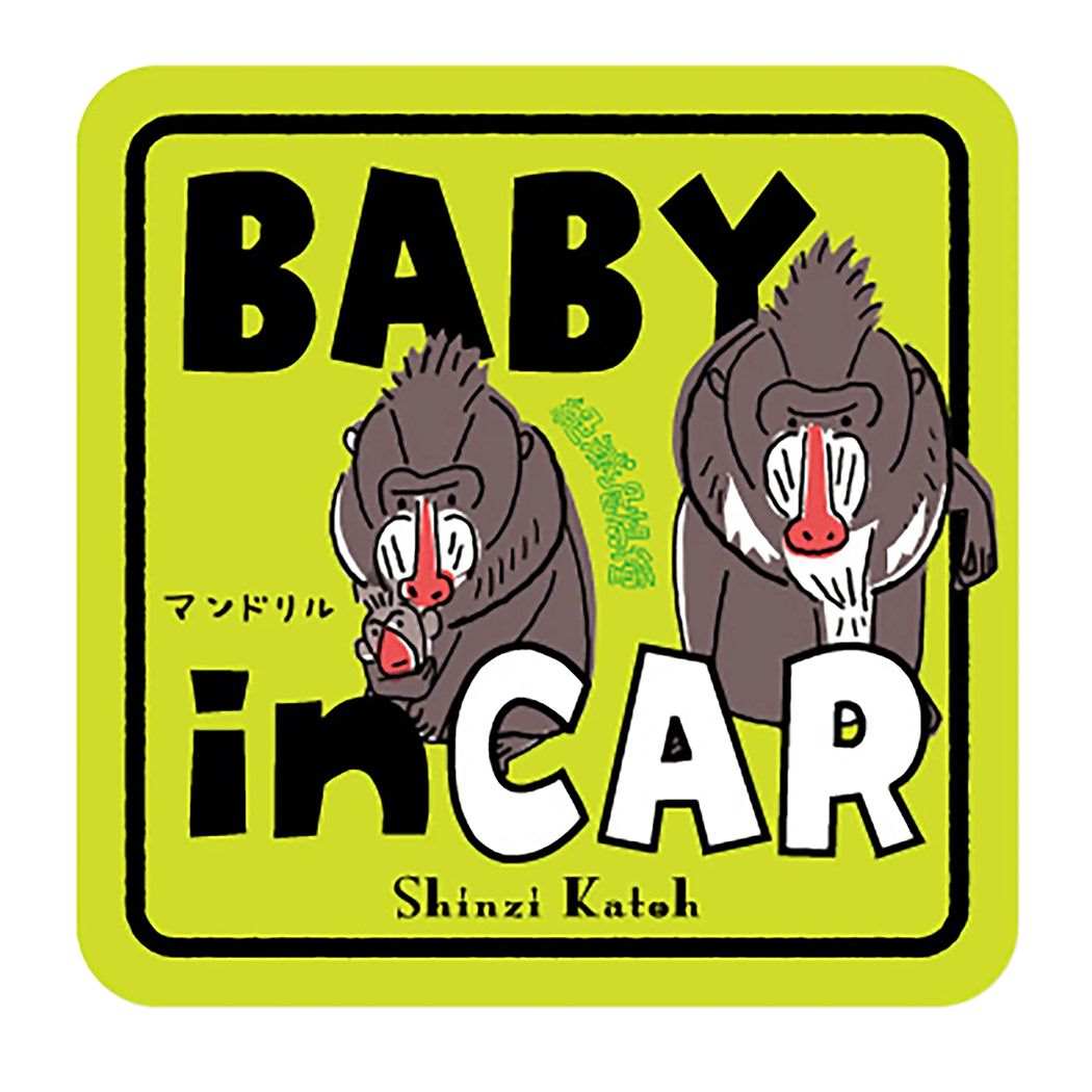 ビッグシール カーステッカー 絶滅危惧種 マンドリル