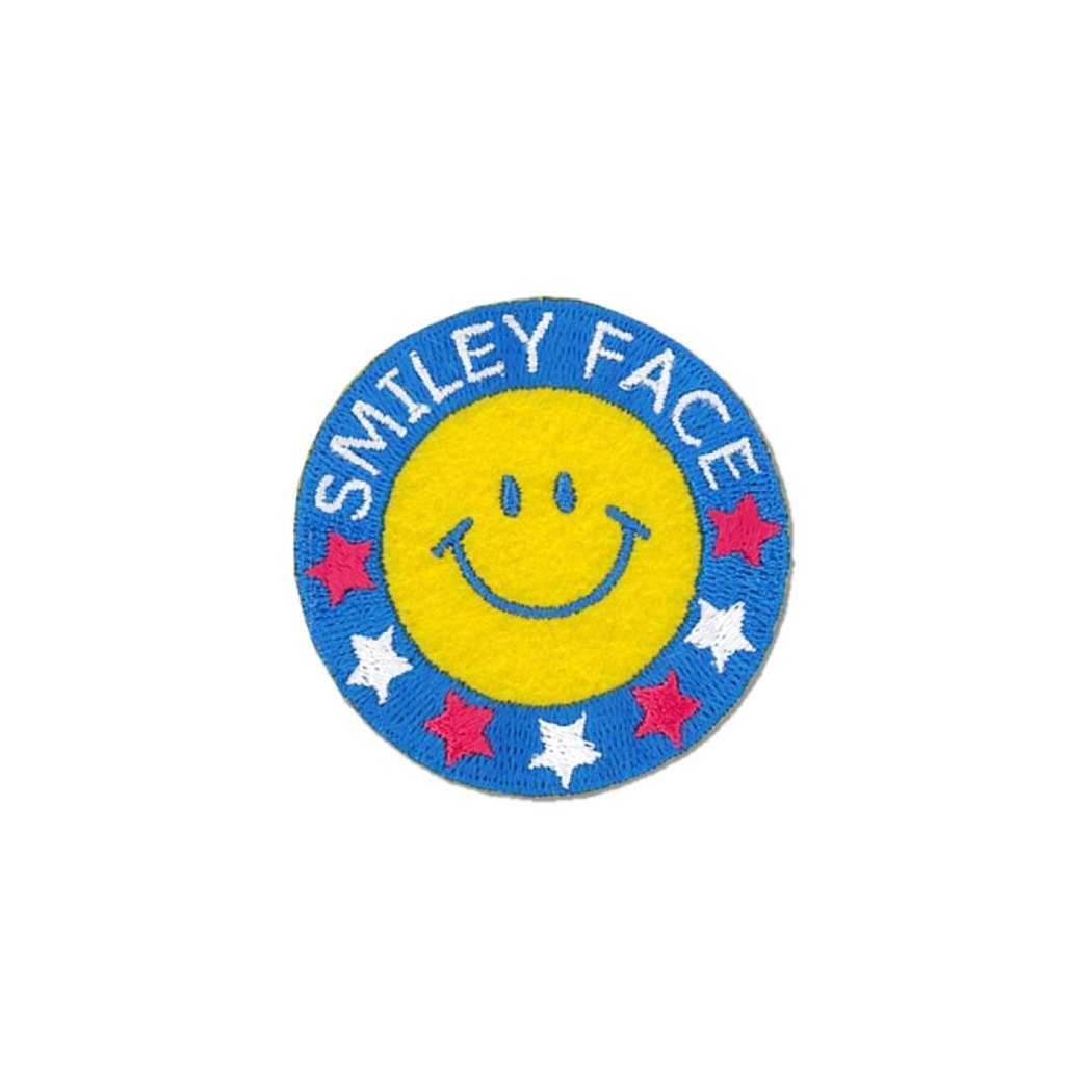 ワッペン スマイリーフェイス シール＆アイロン接着 ワッペン Smiley Face スター 手芸用品 アイロンパッチ シール プレゼント