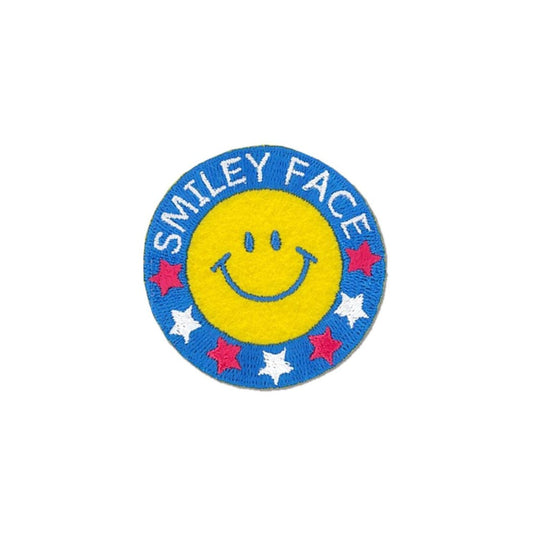 ワッペン スマイリーフェイス シール＆アイロン接着 ワッペン Smiley Face スター 手芸用品 アイロンパッチ シール プレゼント