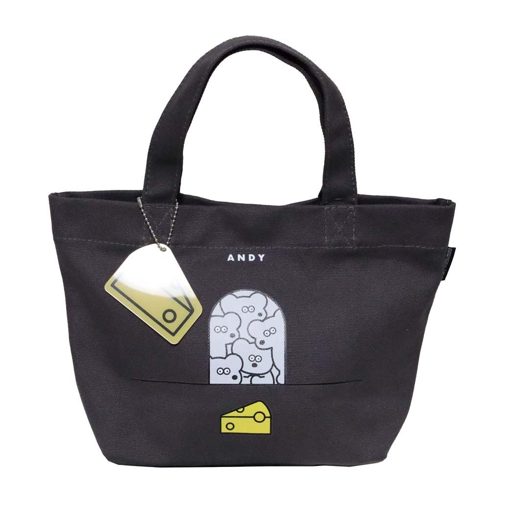 ランチトート ねずみのANDY ランチバッグ CHARCOAL アンディ