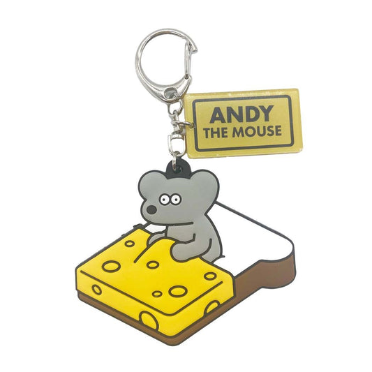 キーホルダー ねずみのANDY ラバー付きキーホルダー YELLOW アンディ ロータスウイング