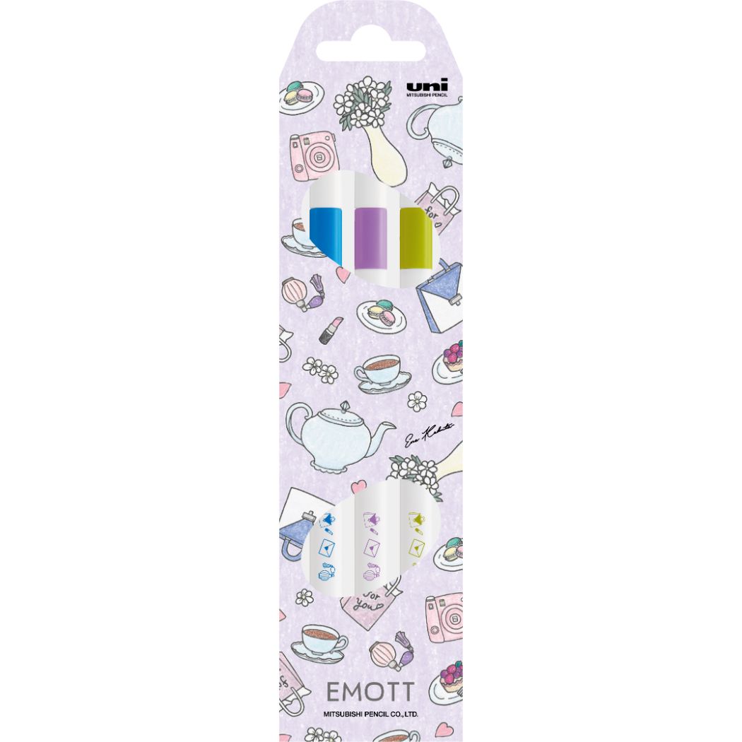 エモット3C 0.4mm Ena Kakuta 水性サインペン EMOTT 三菱鉛筆 ラベンダー