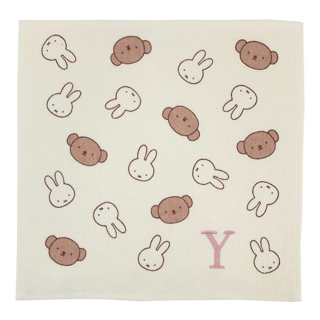 ミッフィー ガーゼイニシャルハンカチ ミニタオル Y miffy＆boris ディックブルーナ 絵本キャラクター