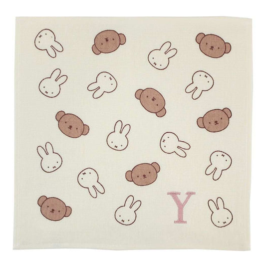 ミッフィー ガーゼイニシャルハンカチ ミニタオル Y miffy＆boris ディックブルーナ 絵本キャラクター