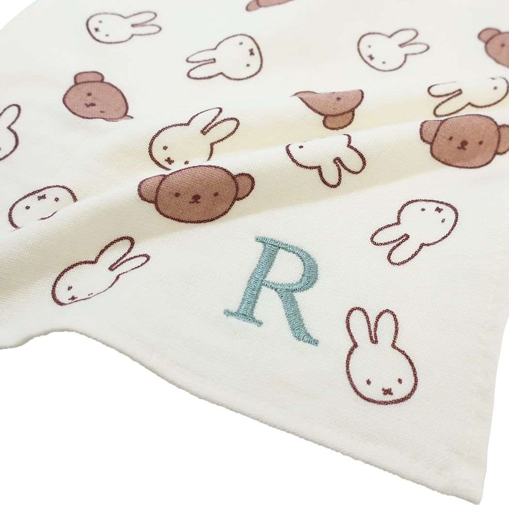 ミッフィー ミニタオル ガーゼイニシャルハンカチ R miffy＆boris ディックブルーナ
