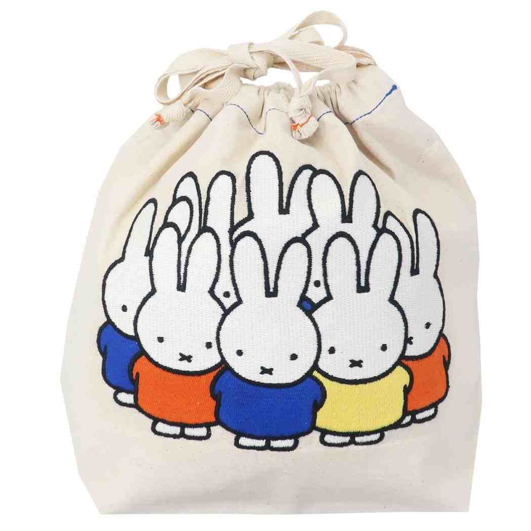 ミッフィー グッズ 巾着袋 絵本キャラクター 巾着ポーチ いっぱい刺繍 プレゼント 男の子 女の子 ギフト