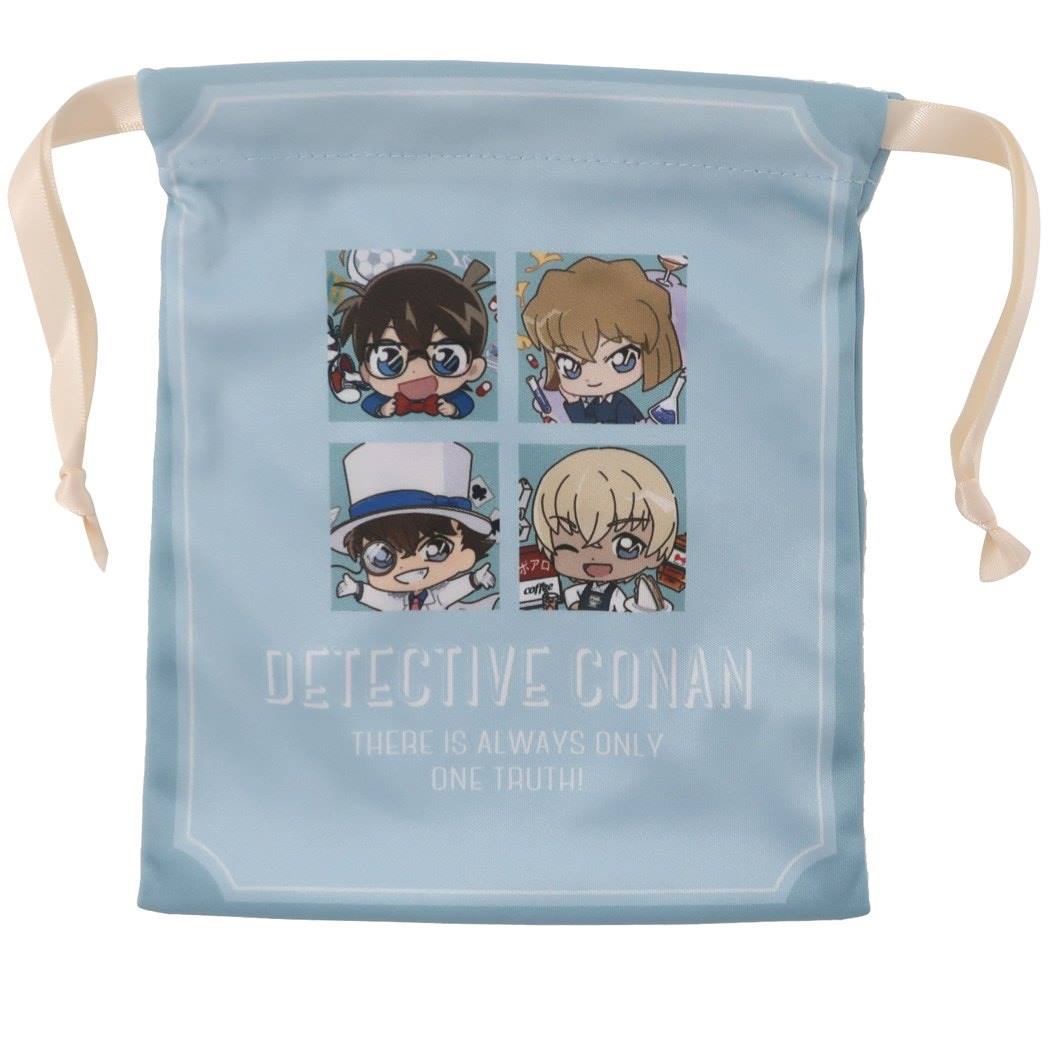 名探偵コナン きんちゃくポーチ 巾着袋 アニメキャラクター スクエア柄 プレゼント 男の子 女の子 ギフト