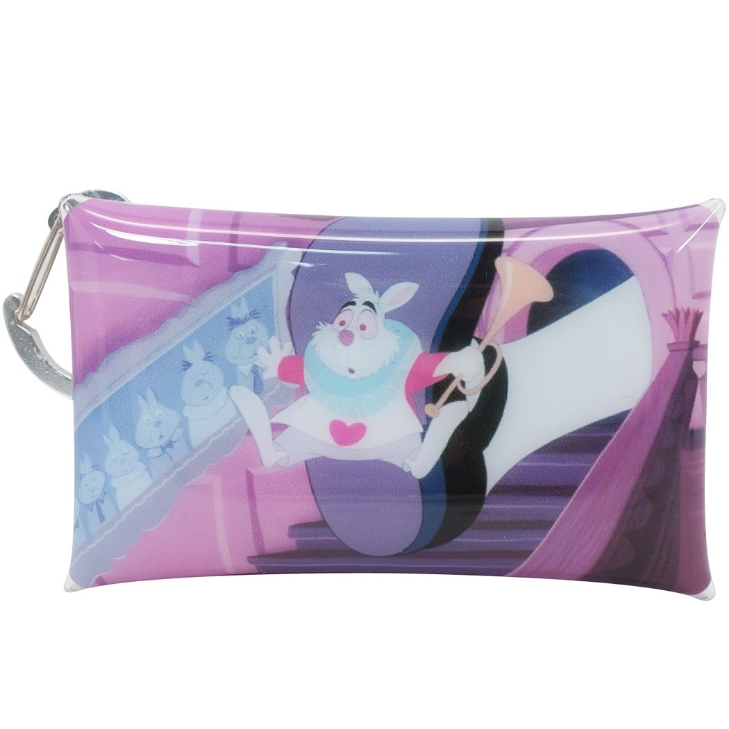 ディズニー ふしぎの国のアリス キャラクター ミニポーチ カラビナ付き クリア マルチケース S 白うさぎ プレゼント 男の