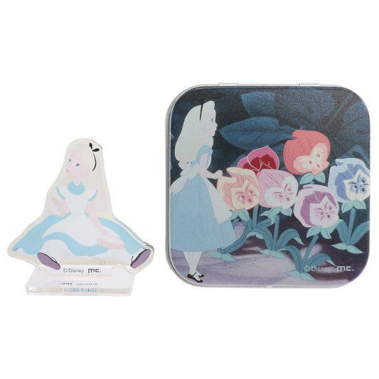 ふしぎの国のアリス ミニアクリルスタンド入りブリキケース 缶ケース入り ミニ アクリルスタンド アリスインワンダーランド アリスと花 ディズニークリス