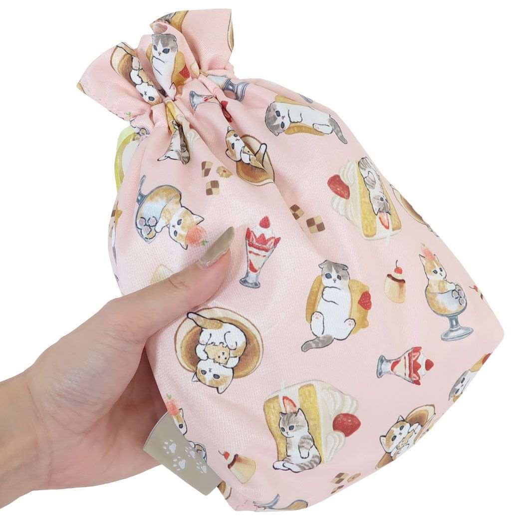 モフサンド 巾着袋 サテンきんちゃくポーチ すいーつ mofusand マリモクラフト