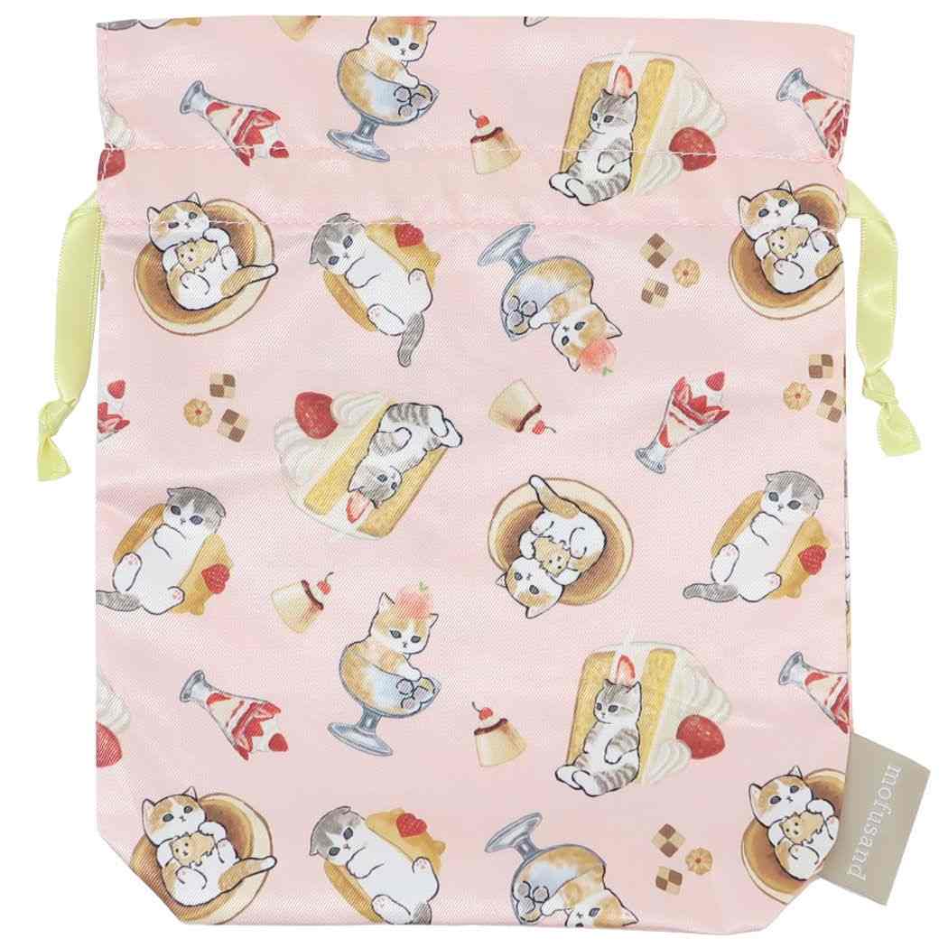 モフサンド 巾着袋 サテンきんちゃくポーチ すいーつ mofusand マリモクラフト