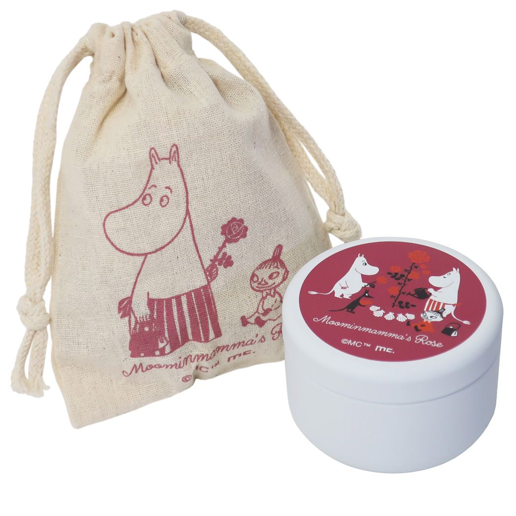 ムーミン 缶付き 巾着 北欧 ミニ丸缶 ＆ きんちゃく ポーチセット キャラクター MOOMINMAMA'S ROSE PK プレゼント