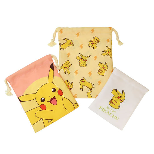 ポケットモンスター グッズ 巾着袋 ポケモン キャラクター 3P巾着 きんちゃくポーチ3枚セット