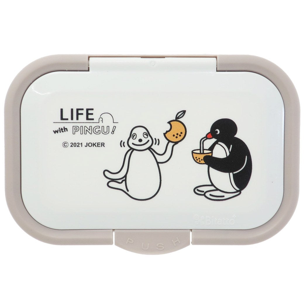 ピングー 抗菌 ビタットワンプッシュ Pingu 貼ってはがせるウェットシートのフタ キャラクター LIFE with フルーツ プレゼント