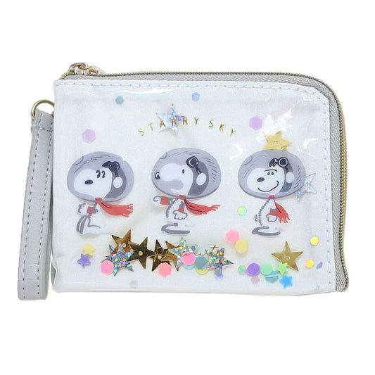 スヌーピー キャラクター 小銭入れ＆定期入れ リール付きデイリーパスケース GY アストロ