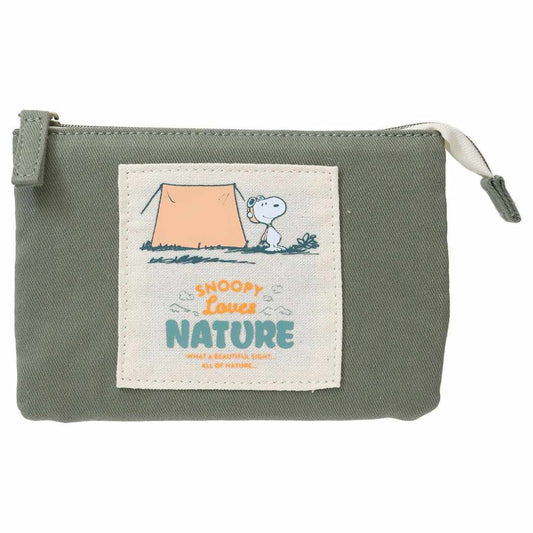 スヌーピー ピーナッツ キャラクター コスメポーチ 3ポケットポーチ GR SNOOPY Lovers NATURE