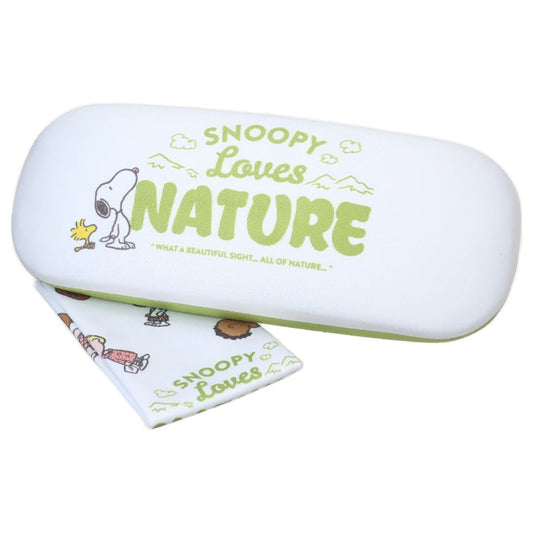 スヌーピー クロス付きメガネケース GR ピーナッツ 眼鏡ケース キャラクター SNOOPY Lovers NATURE