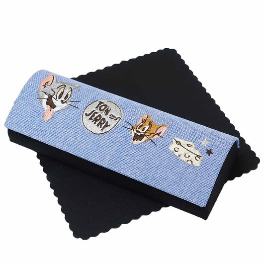 トムとジェリー ワーナーブラザース キャラクター 眼鏡ケース クロス付きメガネケース ちび刺繍 BL プレゼント 男の子 女の子 ギフ