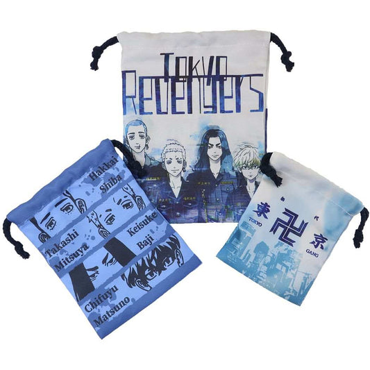 東京リベンジャーズ グッズ 巾着袋 アニメキャラクター きんちゃくポーチ3Pセット