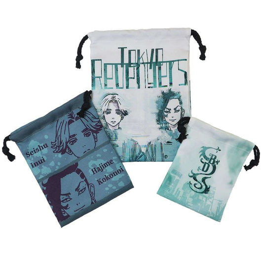 東京リベンジャーズ グッズ 巾着袋 少年マガジン アニメキャラクター きんちゃくポーチ3Pセット