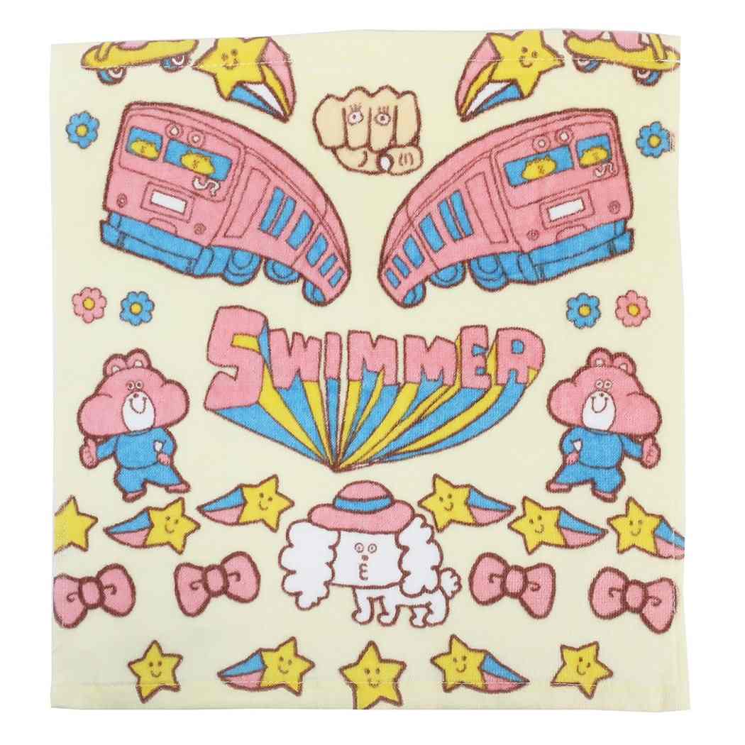 SWIMMER スイマー キャラクター ハンドタオル プリント ウォッシュタオル トレインランニング プレゼント 男の子 女の子 ギフ