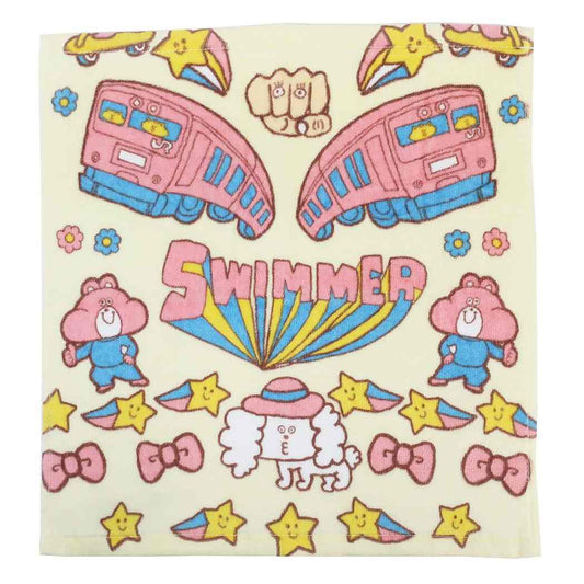SWIMMER スイマー キャラクター ハンドタオル プリント ウォッシュタオル トレインランニング プレゼント 男の子 女の子 ギフ