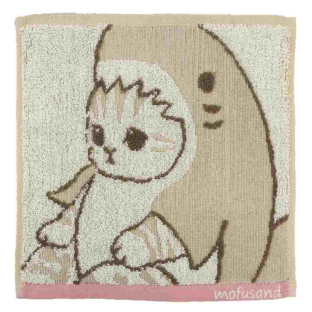 モフサンド ミニタオル ジャガードハンカチタオル おすわりサメにゃん mofusand