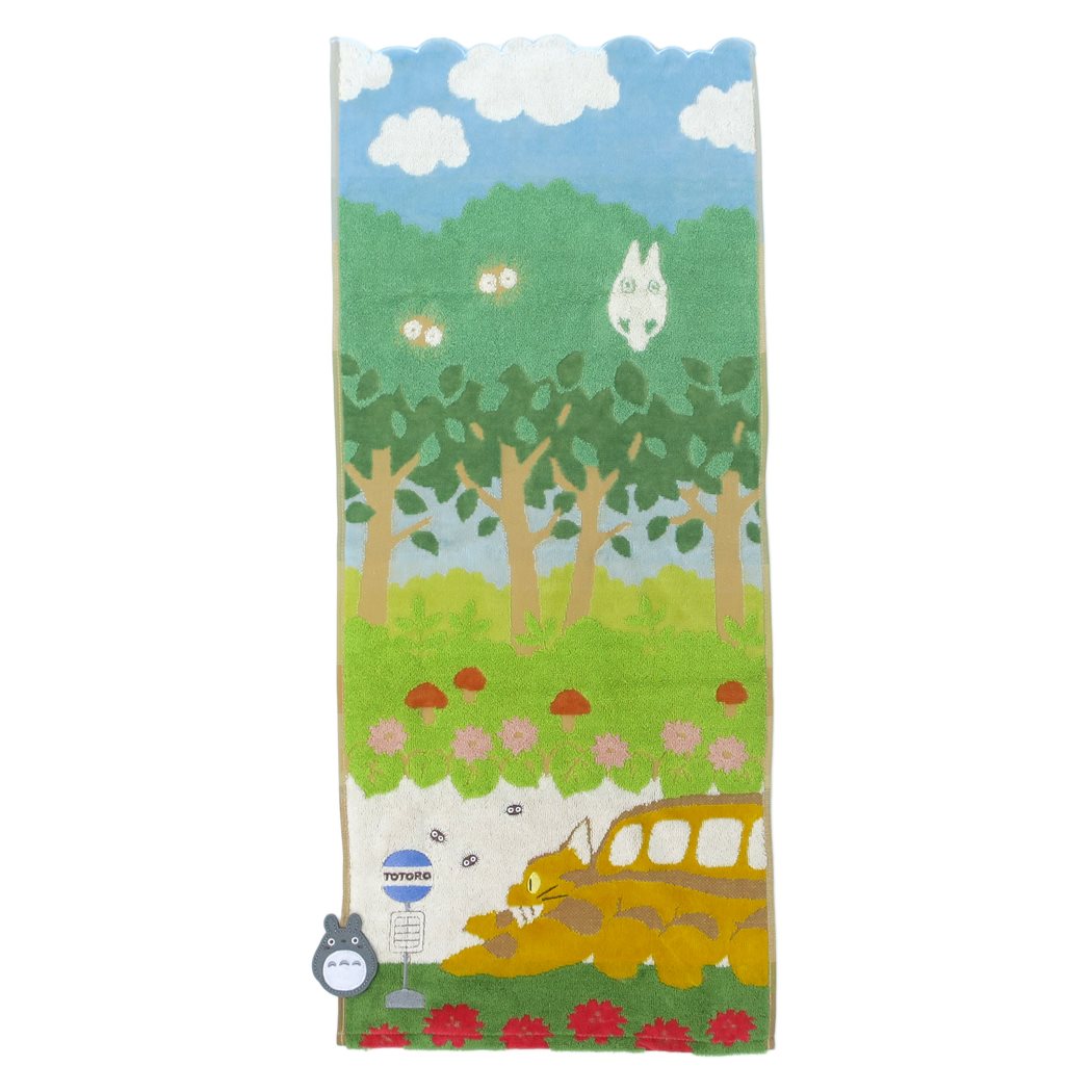 となりのトトロ ジャガードロングタオル ネコバスとトトロ スタジオジブリ フェイスタオル キャラクター グッズ 丸眞 プレゼント 男の