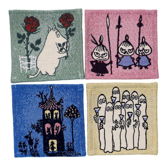 ムーミン 10×10cm×4枚 北欧 ギフト雑貨 コースター キャラクター グッズ 丸眞 なかまたち ゴブラン織りコースター4枚セット プレ