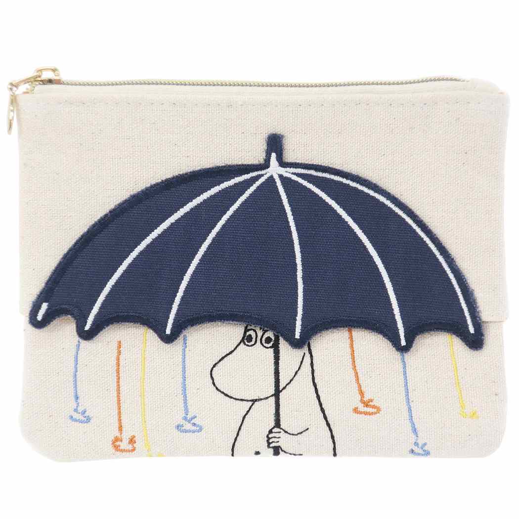 ムーミン ポケットティッシュケース付き ポーチ 北欧 ミニポーチ キャラクター Moomin 雨と傘 丸眞 プレゼント 男の子 女の子