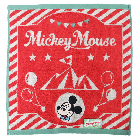 ミッキーマウス 34×36cm ディズニー かわいい ハンドタオル キャラクター グッズ 丸眞 レトロMICKEY ジャガードウォッシュタオルクリスマ