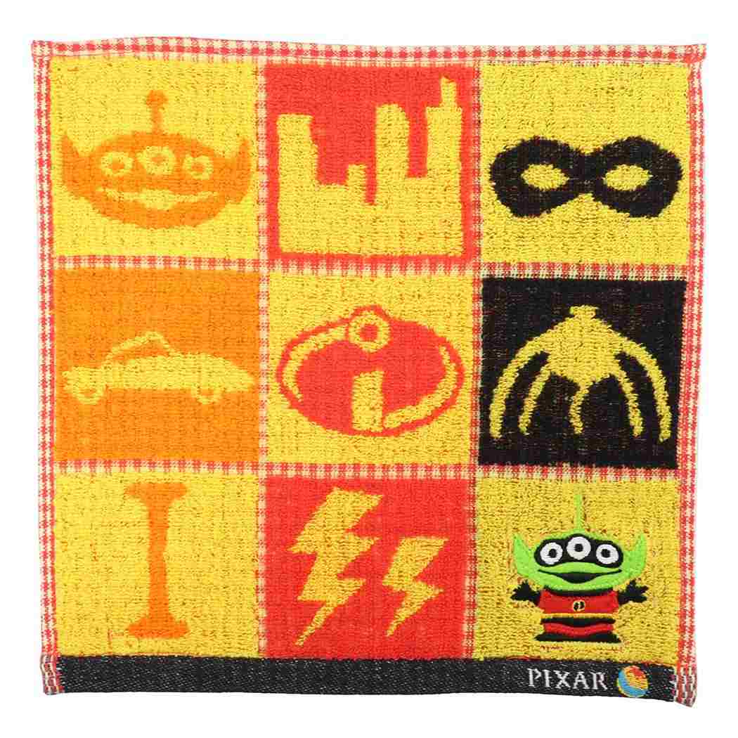 ミニタオル トイストーリー ジャガード ハンカチタオル ディズニー エイリアンリミックス インクレディブル プレゼント 男の子 女の子