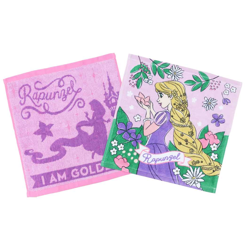 塔の上のラプンツェル ディズニープリンセス キャラクター ハンドタオル ウォッシュタオル2枚セット シャーリング ジャガード プレゼント