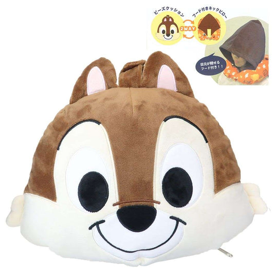 チップ＆デール クッション フード付きネックピロー くつろぎチップ ディズニー