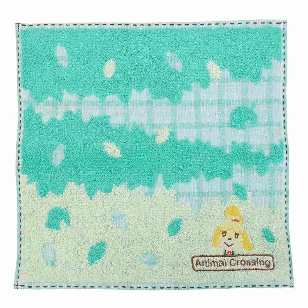 どうぶつの森 抗菌防臭 ハンカチタオル ミニタオル リーフグリーン キャラクター グッズ プレゼント 男の子 女の子 ギフト