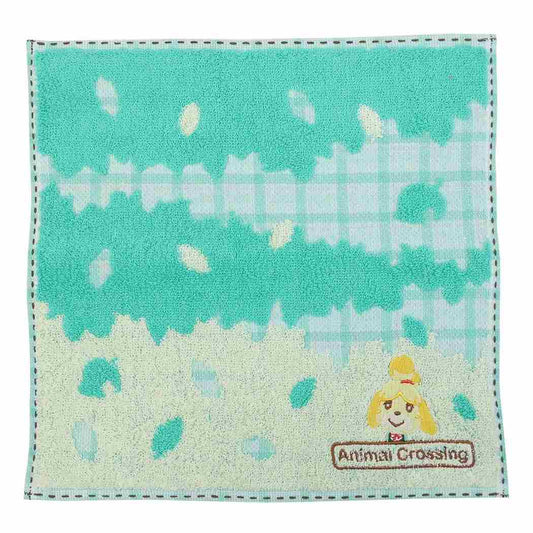 どうぶつの森 抗菌防臭 ハンカチタオル ミニタオル リーフグリーン キャラクター グッズ プレゼント 男の子 女の子 ギフト